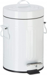 Relaxdays Vintage Pedal Bin Kitchen Bathroom Metal Pedal Bin Cosmetic Bin 3 Litre White