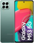 SAMSUNG Galaxy M53 5G Android nutitelefon 8 GB RAM-iga, 128 GB m&auml;lu, roheline (Hispaania versioon)