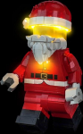 LocoLee valguskomplekt, mis &uuml;hildub Lego 40820 Suurendatud j&otilde;uluvana minifiguuri dekoratsiooniga (nr - Lego komplekt) Dekoratiivne valgustus, mis &uuml;hildub Lego suure j&otilde;uluvana minifiguuriga.