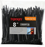 1000 St&uuml;ck Kabelbinder, 20 cm, schwarz, robuste Kabel- und Drahtbinder mit 25 kg Zugfestigkeit und UV-Best&auml;ndigkeit, f&uuml;r Zuhause, B&uuml;ro, Garten, Werkstatt und Heimwerker