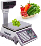 Handels&uuml;bliche Barcode-Etikettendruckwaage mit Dual-Thermodruckern und Stangenanzeige f&uuml;r Einzelhandel und Lebensmittelgesch&auml;fte