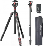 EVUMO kaamera statiiv 203 cm, kaamera statiiv &uuml;leval Dslr kaamera statiiv 36 mm kuulipea ja monopood funktsiooniga, videostatiiv videokaameratele, SLR kaameratele 2 kiirl&uuml;litusplaadiga, 8 kg koormus