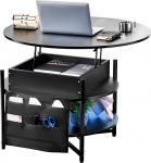 VEVOR kohvilaud T&otilde;stetava lauaga elutoa laud, kohvilaud hoiukottidega, klapiga kohvilaud, 90 x 90 x 51 cm, sisset&otilde;mmatav kohvilaud, 50 kg kandev&otilde;ime, kohvilaud