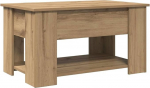 vidaXL Artisan Oak Coffee Table 79 x 49 x 41 cm puidust materjalist kohvilaud reguleeritava k&otilde;rgusega diivanilaud K&otilde;rvallaud reguleeritava k&otilde;rgusega k&uuml;ljelaud