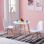 S&ouml;&ouml;gilaud &Uuml;mmargune k&ouml;&ouml;gilaud Skandinaavia MDF V&auml;ike s&ouml;&ouml;gilaud puidust jalgadega 2-4 inimesele K x S 73 x 80 cm Valge