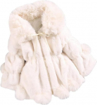 Nemopter Girls Baby Coat Girls Faux Fur Hooded Coat Jacket Cap Poncho