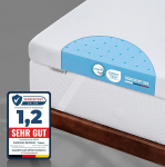 Topper 90 x 200 cm, gel topper relieves back and body pain, H2/H3, premium gel foam RG 50, mattress topper without odour, suitable for sensitive, 7.5 cm high, 120-day risk-free test phase