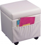 Heinz Hofmann 4447.W Cube Seat / Artificial Leather / White / W 41 x D 41 x H 40 cm