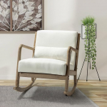 HULALA HOME kiiktool koos nimmepatjadega Mid Century Design kiiktool puidust jalgadega tugitool elutuppa magamistuppa valge