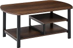 HOMCOM kohvilaud, elutoa laud, kohvilaud riiulitega kontorisse, elutuppa, magamistuppa, industriaalstiilis, E1 puitlaastplaat, teras, pruun, 100 x 60 x 46 cm (L x S x K)