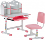 VEVOR laste kirjutuslaua komplekt, t&ouml;&ouml;laud ja tool, reguleeritava k&otilde;rgusega (53-71 cm), kandev&otilde;ime (100 kg), raamaturiiuli ja sahtlitega magamistuppa, &otilde;ppet&ouml;&ouml;le, kooli, roosa