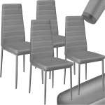tectake&reg; 4 s&ouml;&ouml;gitooli komplekt, k&otilde;rge seljatoega toolid, 45 x 48 x 98,5 cm, k&ouml;&ouml;gitoolid, toolid s&ouml;&ouml;gilauale, s&ouml;&ouml;gilaud, esikusse m&ouml;&ouml;blikomplekt, polsterdatud - hall