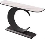 XLIHAWY Moderne Konsole, Halbmondf&ouml;rmige Tische F&uuml;r Den Flur, Als Sofatisch Mit Ablagefl&auml;chen, Dekorativer Beistelltisch F&uuml;r Den Eingangsbereich(Black-A,120x30x80cm)