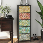 Welfuturer kitsas riidest sahtlitega kapp, boheemlaslik garderoobilaud, kapp, sahtlikapp magamistuppa, elutuppa, esikusse (5 sahtlit - 42 cm laius)