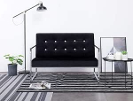 Tidyard 2-kohaline diivan k&auml;etugedega must kroom ja samet diivanikomplekt Lounge diivan Elutoa diivan Kodum&ouml;&ouml;bel Kontorim&ouml;&ouml;bel 114 x 78 x 81 cm