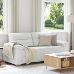 2-Sitzer-Sofa Wei&szlig; 40 cm Kunstleder