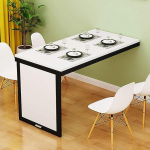 Gardeneea Wandklapptisch, klappbare Werkbank, multifunktionaler klappbarer W&auml;scheklapptisch (Wei&szlig; Schwarz)