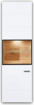 Stella Trading Mediana vitriinkapp k&auml;sit&ouml;&ouml;nduslikus tammepuidust, mattvalge - kaasaegne klaasvitriin LED-valgustusega - 60 x 199 x 36 cm (B x K x S)