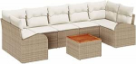 Gartensofa-Set mit Kissen 8 tk Beige Poly-Rattan Gartenm&ouml;bel Model3347547