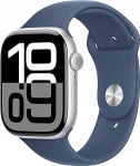Apple Watch Series 10 [GPS, 46 mm] - alumiiniumist korpus h&otilde;bedane, spordirihmaga Denim Blue, M/L (uuenenud)