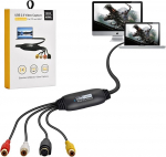 Amtake VHS to USB 2.0 Video Grabber, VHS Digitaliseerimise seade Converter Audio Video Capture Card, Vanad VHS Mini DV Hi8 DVD DVD VCR to Digital Converter for Mac, Windows 2000, XP, WIN7/8/10/11, Vista
