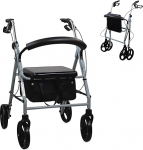 Mobiclinic Walker for Elderly People with 4 Wheels | Model Sof&iacute;a | Brakes on The Handles | Adjustable Height | Foldable | Basket, Backrest and Seat