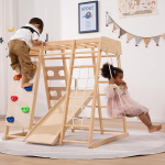 Giant bean Indoor Climbing Frame, Medium Indoor Playground, Climbing Frame lastele vanuses 2 kuni 5 aastat, v&auml;ikelapse ronimislelu 8-in-1 koos liuguri, ronimisseina, ronimisk&ouml;iega