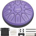 LEKATO Steel Tongue Drum, 15.2 cm 11 Tone D Major Tongue Drum Beginners, Steel Pan Tones Percussion Instrument, Hand Pan Drum for Meditation Yoga Sound Healing, Lavender Purple