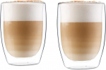GLASWERK Design Latte Macchiato Glasses, Double-Walled Cappuccino Cups Made of Borosilicate Glass, Dishwasher-Safe Tea Glasses, Coffee Cup Set, Thermal Glasses, (2 x 350 ml)