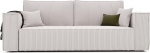 GREKPOL Sofa Bed with Bed Box 240 x 105 cm - Cord Beige Sofa with Sleep Function - Couch with Sleep Function - 3-Seater - Living Room Couch - Sofa Bed