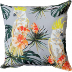Ragged Rose Garden Cushion Covers, Water Resistant and Fade Resistant Sofa Cushion Covers for Garden & Patio, Reversible Indoor Outdoor Seat Cushion Covers with Grey Cockatoo Print, 44 cm x 44 cm