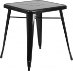 Flash Furniture Prince 23.75" Square Indoor Outdoor Garden Table, Black