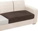 NAISI Velvet Couch Cushion Covers Stretchy Two Seater Cover or 2 Seater Sofa Cover Soft Custom Couch Covers for Sectional Sofa (1 Piece for 2 Seater Cushion or Loveseat, Brown)