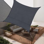 Jeffbaubl Markiis veekindel 2 x 2 m, ristk&uuml;likukujuline p&auml;ikesepurje, p&auml;ikesekaitse ilmastikukaitse markiis, UV-kaitse koos paigaldusk&ouml;itega r&otilde;dule, aeda, terrassile, v&auml;litingimustes kasutamiseks (tumehall)