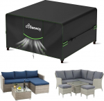 BEEWAY Gartenm&ouml;bel-Abdeckung mit L&uuml;ftungsschlitz, wasserdicht, f&uuml;r Terrasse, Rattan, Sofa, Tisch, Stuhl-Set, Abdeckung - 420D Oxford-Gewebe, winddicht - W&uuml;rfel/Quadrat 202 x 202 x 90 cm