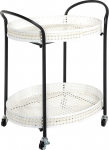 HAKU M&ouml;bel Art Deco Serving Trolley Cream Black Metal Dimensions W 60 cm x H 70 cm x D 40 cm