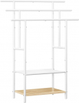 HOOBRO EWN05LB01 k&auml;ter&auml;tikuhoidja, 3 r&auml;tikuriiuliga, vannir&auml;tikuhoidja, 2 avatud riiulit, ruumi s&auml;&auml;stev, valge naturaalne puiduv&auml;rv