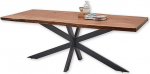 Jaro Dining Table Solid Acacia Wood &ndash; High-Quality Dining Room Table with Star-Shaped Metal Frame for Your Dining Room &ndash; 200 x 76.5 x 100 cm (W x H x D)