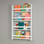 [en.casa] Soten&auml;s Children's Wall Shelf for Children's Room, 120 x 74 x 10 cm, Children's Bookcase with 4 Shelves, Open Children's Room Shelf, White