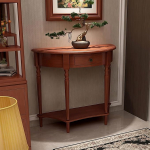 Poolringikujuline kitsas konsoollaud, puidust k&uuml;ljelaud, koridorilaud koos hoiuruumiga, keskaja moodne diivanilaud koridorile, tagumine diivanilaud, sissep&auml;&auml;suks, elutuppa, magamistuppa