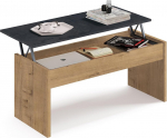 Muebles Pitarch Reguleeritava k&otilde;rgusega kohvilaud, elutoa kohvilaud, s&ouml;&ouml;gitoa k&otilde;rvallaud, tamme kuld, 47 x 100 x 50 cm (suletud) 58 x 100 x 50 cm (avatud), madal laud diivanile, mudel Oslo