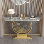 Konsoollaud, koridorilaud, kitsas laud, k&otilde;rvallaud, sissep&auml;&auml;suala, s&ouml;&ouml;gilaud, sissep&auml;&auml;sulaud, diivani taga, konsool, elutuppa, koridori, kontorisse (kuldne 2.150 cm / 59 tolli)