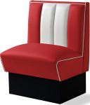 Bel Air 2-st s&ouml;&ouml;gipingist koosnev nurgapinkide komplekt Toitlustus s&ouml;&ouml;gim&ouml;&ouml;bel Lounge retro 50ndate stiilis disainiga (punane/valge)