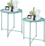 Garden 4 you Side Table, Set of 2, Outdoor Side Table, V&auml;ike Patio Table, Metal Side Table, Round Folding Side Table, Outdoor ja elutuba, Green