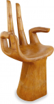 livasia Buddhahand tool, originaalne teak puust tool, Buddha k&auml;si kui disain tool, iste t&auml;ispuidust, lilleplatvorm, 48 x 38 x 90 cm (naturaalne)