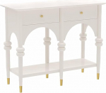 Kitsas konsoollaud sahtlitega, alumise riiuliga k&uuml;ljepaneel, telefonilaud kitsas elutuppa, esikusse, kontorisse (v&auml;rv : valge, suurus : 39.3in/100cm)