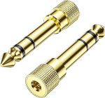 Cable Matters 2 Pack 6.35mm to 3.5mm k&otilde;rvaklappide adapter (6 3 Jack to 3 5 adapter, 3 5 Jack to 6 3 Jack adapter) koos Solid Copper, Jack 3 5 to Jack 6.3 adapteriga.