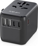 MINIX reisiadapter maailmas 35W universaalne reisiadapter, reisipistiku adapter maailmas 3 USB-C ja 2 USB-A pordiga, &uuml;lemaailmne All-in-One seinalaadija USA, EL, UK, AU ja enam kui 180 riigi jaoks