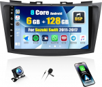 6+128G 8-tuumaline CAMECHO autoraadio Suzuki Swift 2011-2017 koos tahavaatekaameraga, 9-tolline Android 13 traadita Carplay Bluetooth raadio Androidiga auto WiFi GPS FM/RDS DSP peeglilink HD-ga