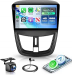 4G + 128G Android Autoradio Peugeot 207 2006-2015 9-tolline HD Wireless Carplay 207 autoraadio koos Android auto navigatsiooniga GPS peeglilink Bluetooth WiFi FM/RDS/EQ/USB roolijuhtimine tagurdamine